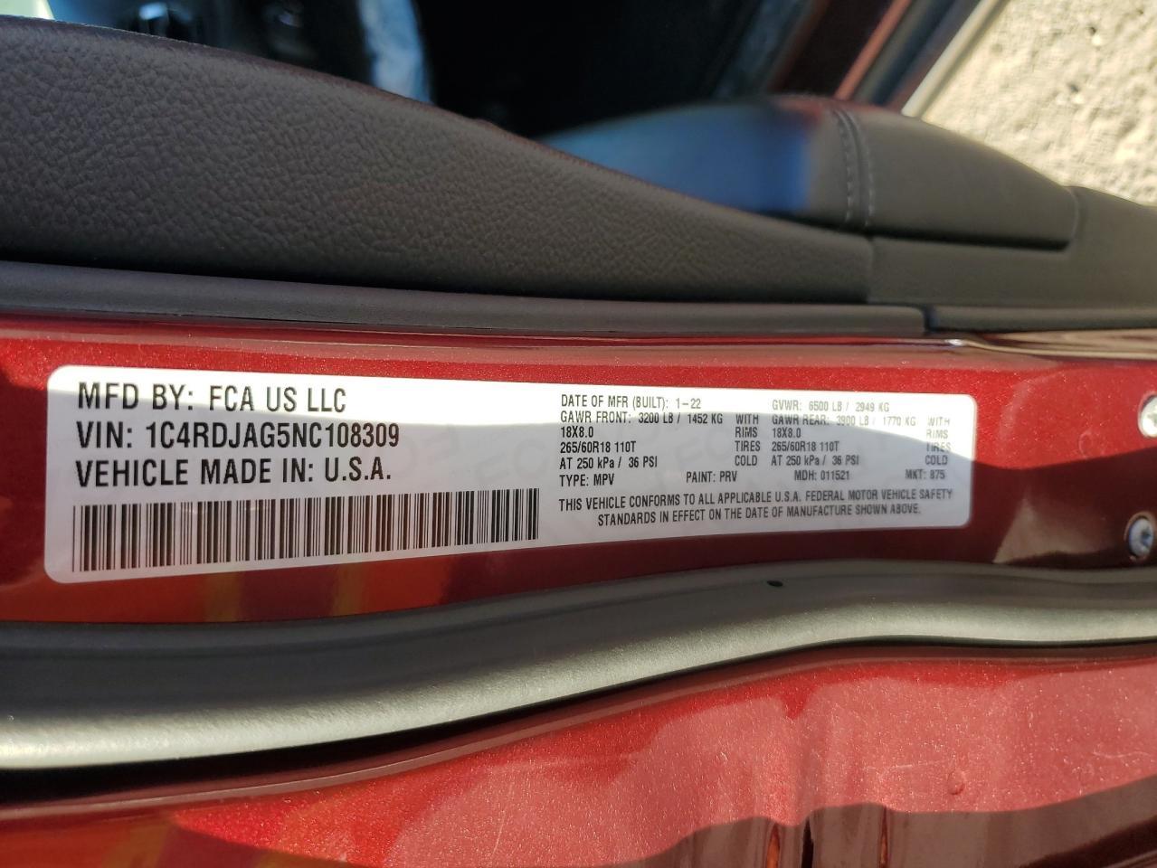2022 DODGE DURANGO