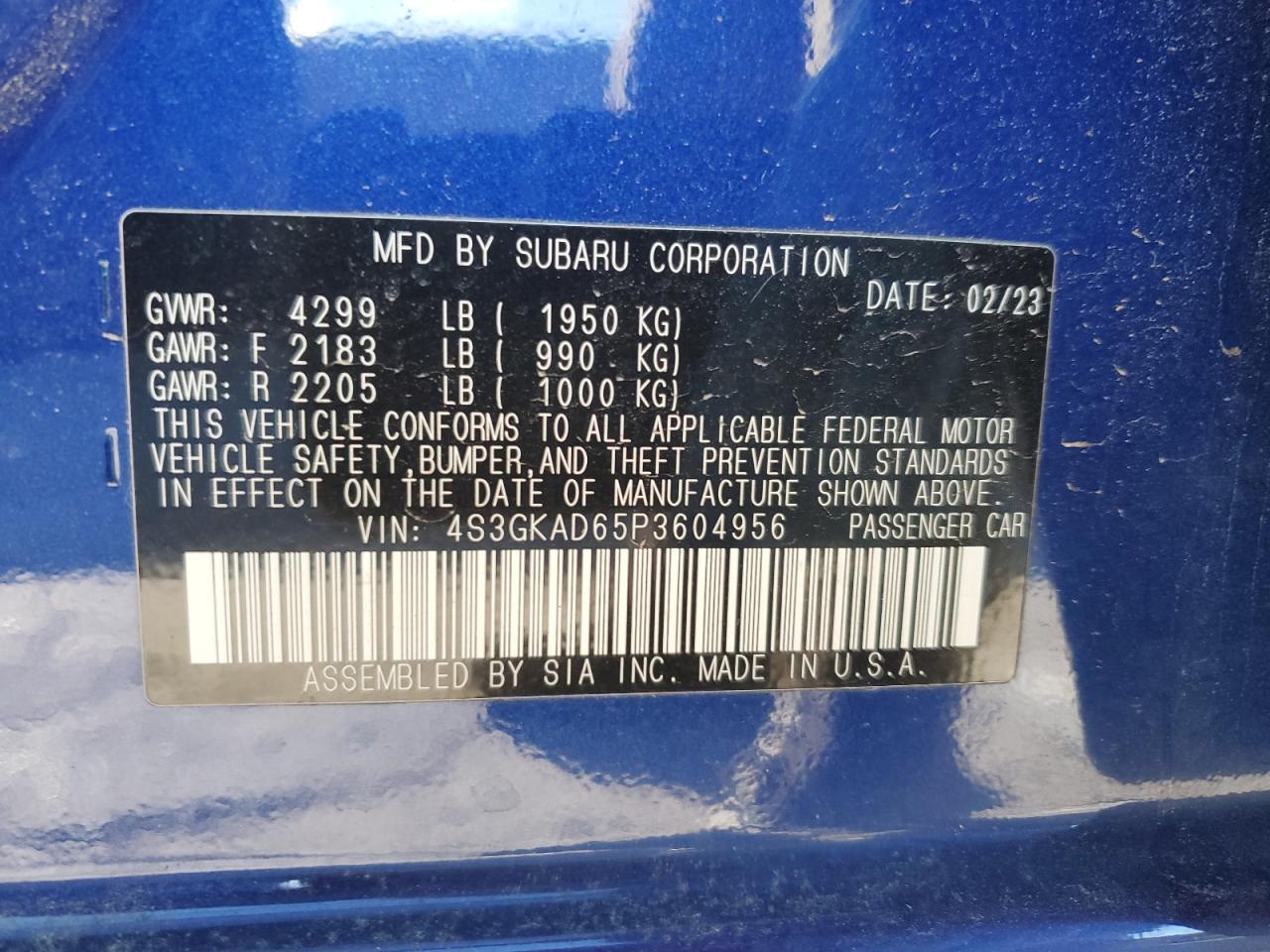 2023 SUBARU IMPREZA
