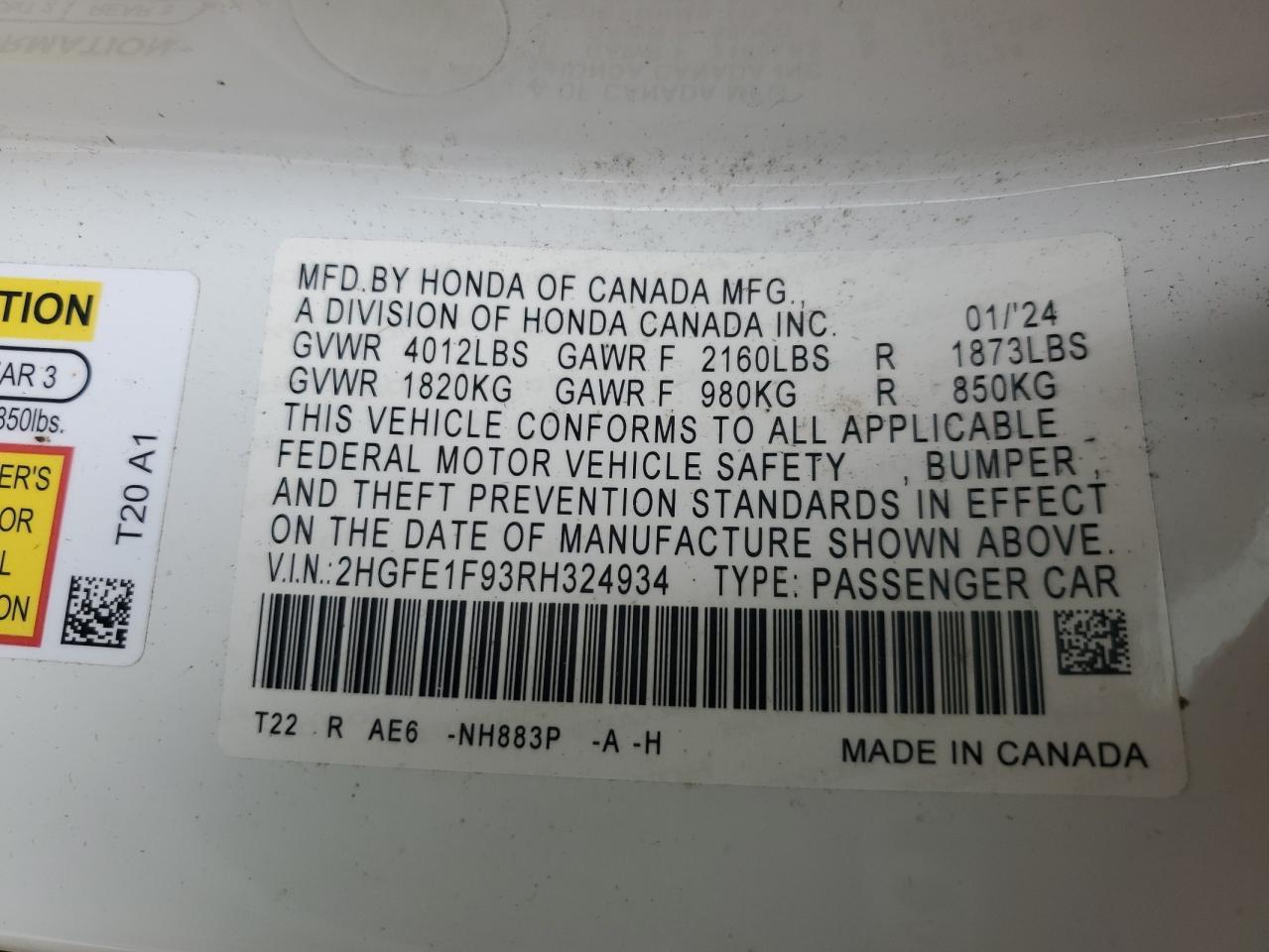 2024 HONDA CIVIC