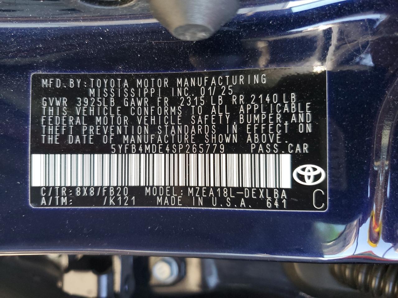 2025 TOYOTA COROLLA