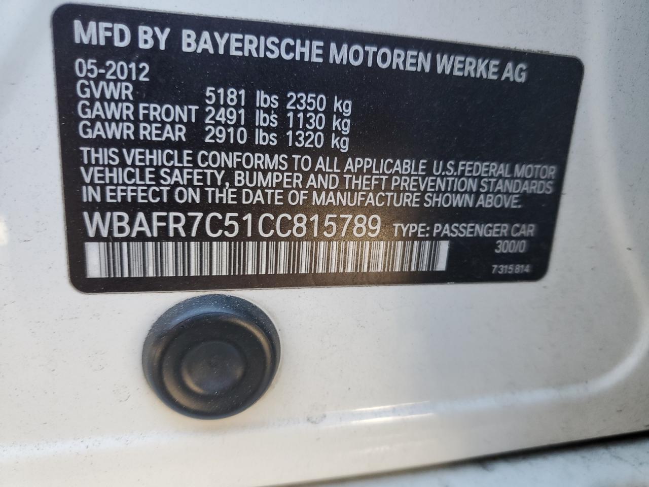 2012 BMW 5 series