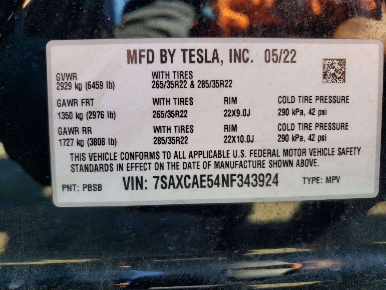 2022 TESLA MODEL X