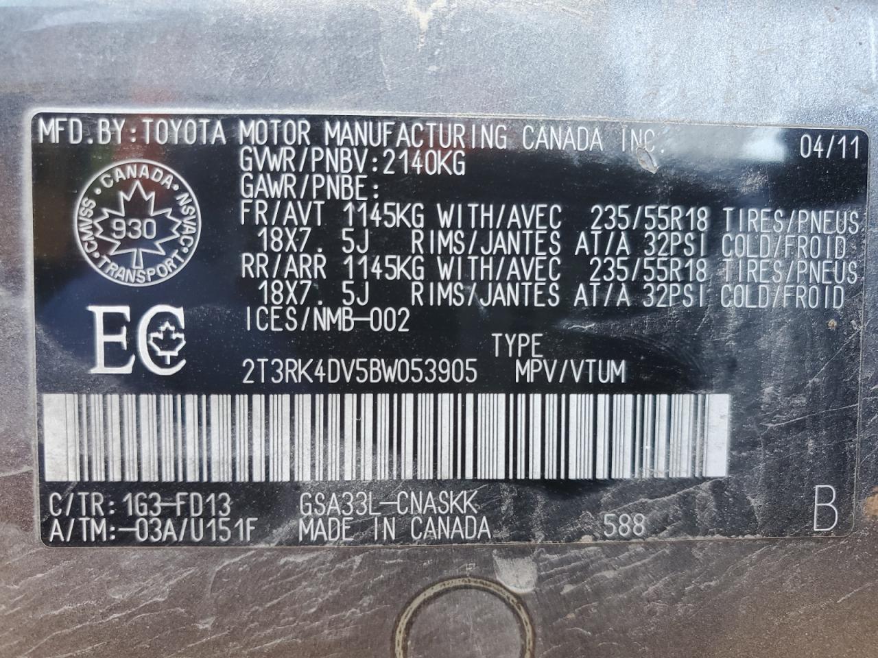 2011 TOYOTA RAV4
