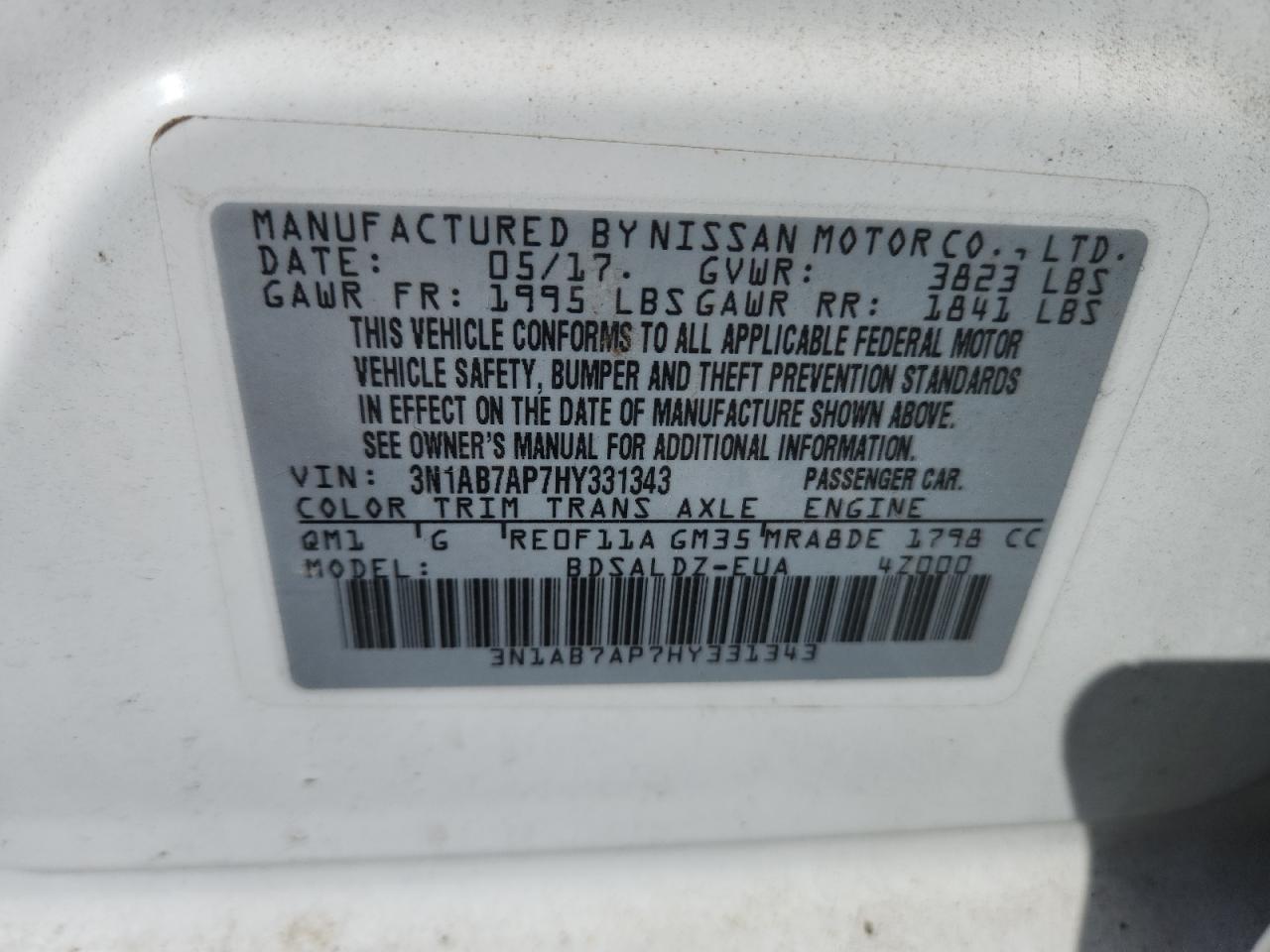 2017 NISSAN SENTRA