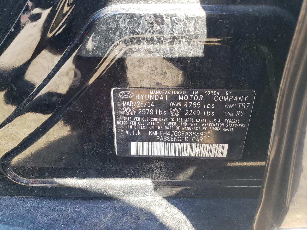 2014 HYUNDAI Azera