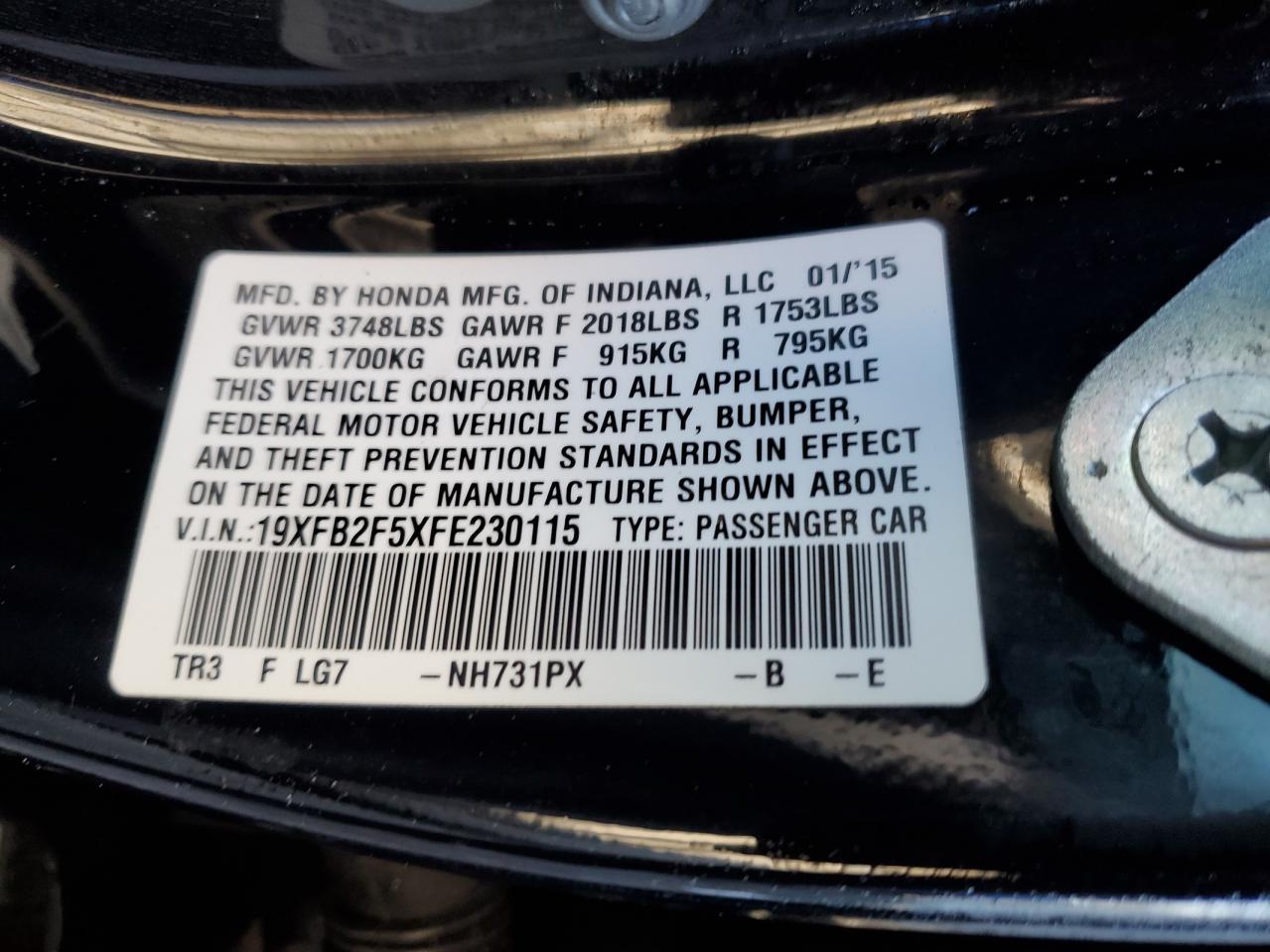 2015 HONDA CIVIC