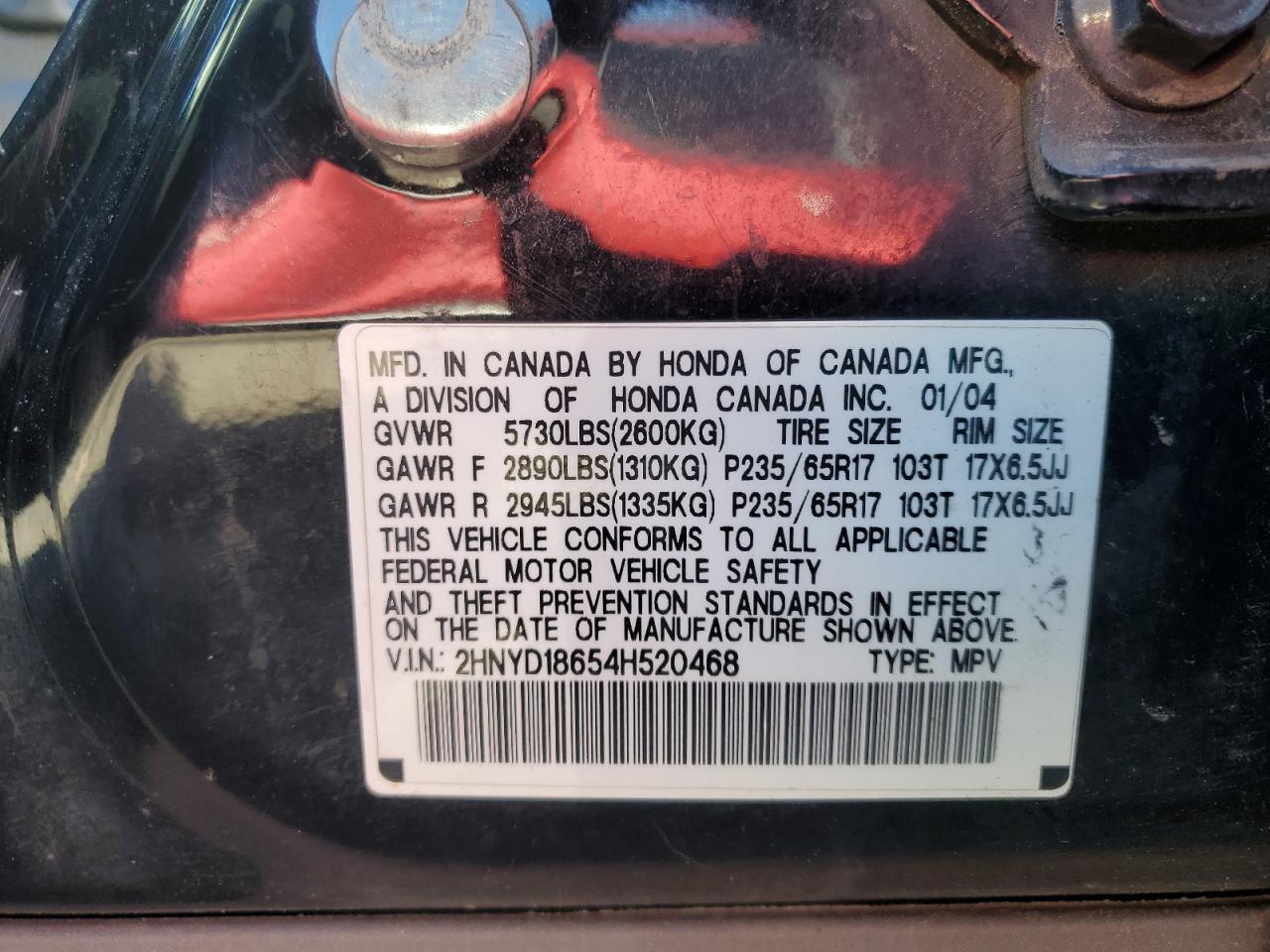 2004 ACURA MDX