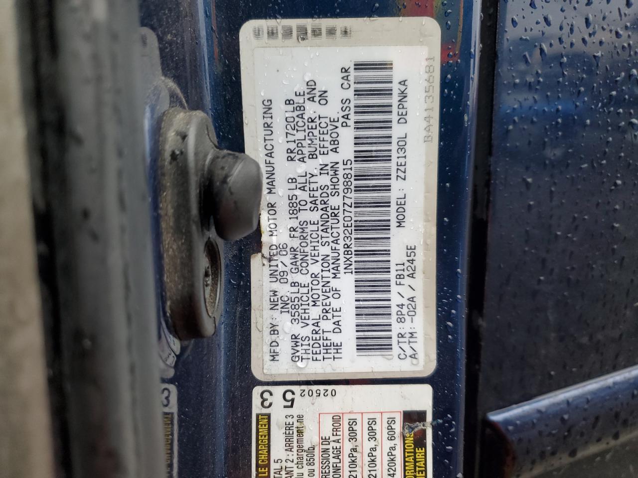 2007 TOYOTA COROLLA