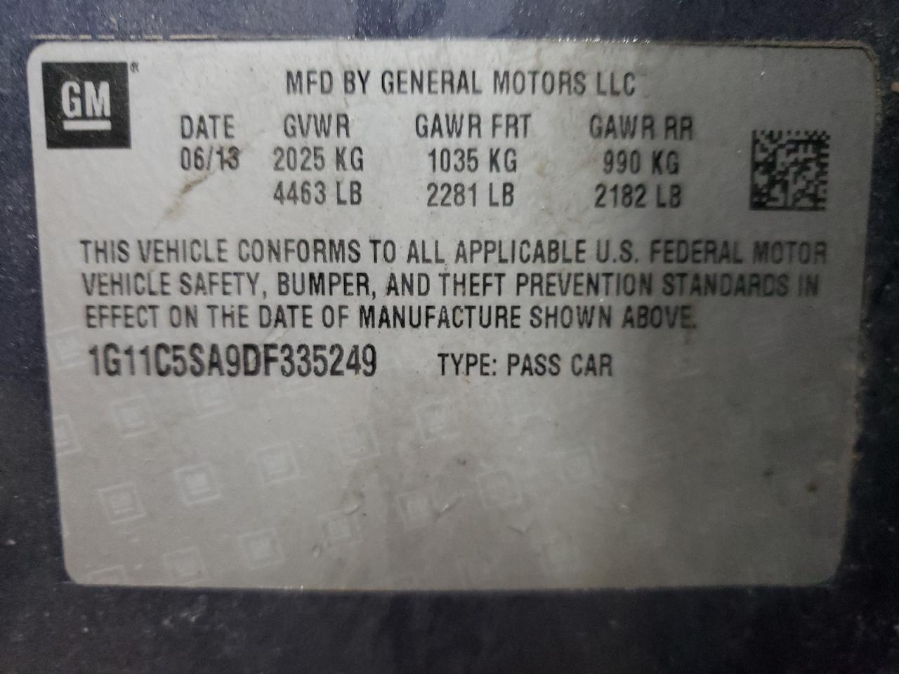 2013 CHEVROLET MALIBU