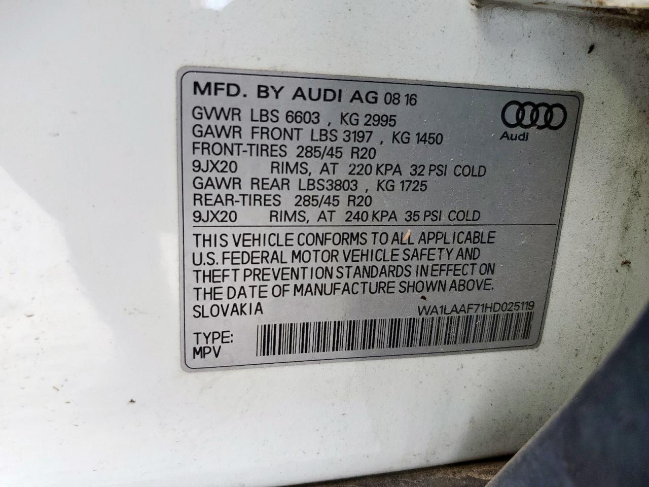 2017 AUDI Q7