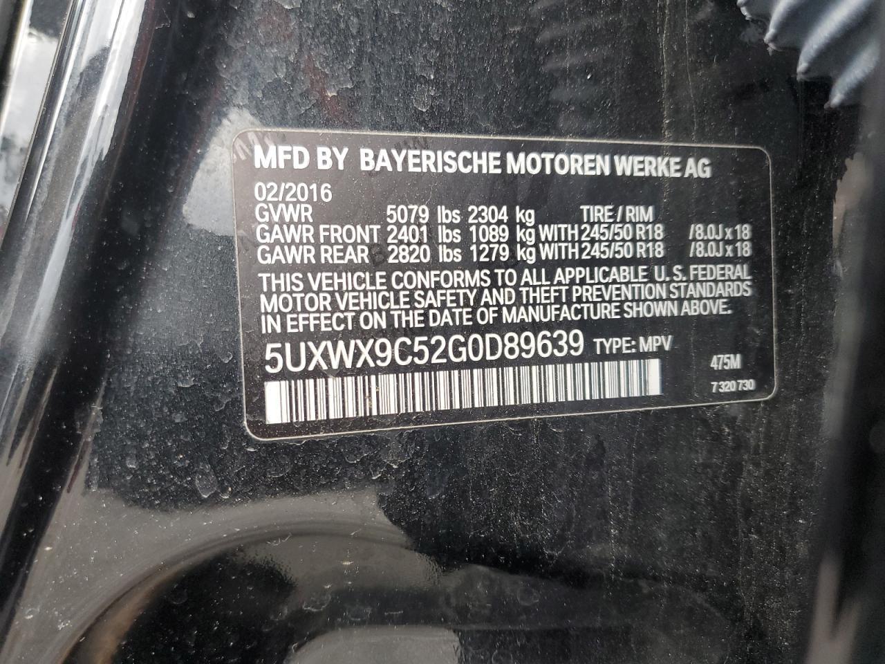 2016 BMW X3