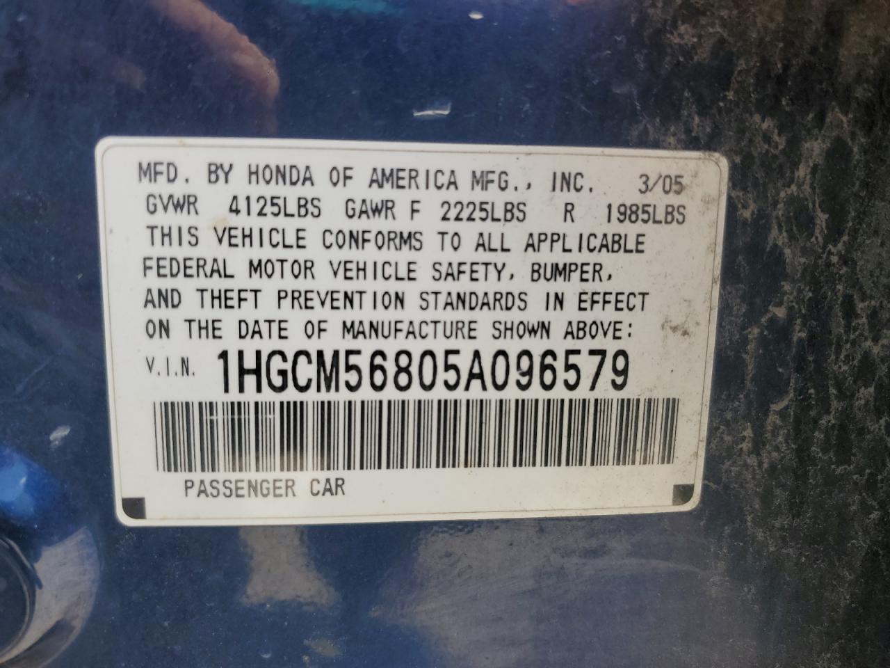 2005 HONDA ACCORD