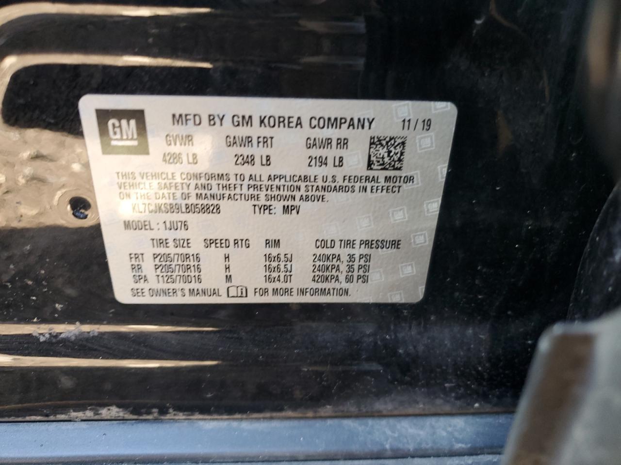2020 CHEVROLET TRAX