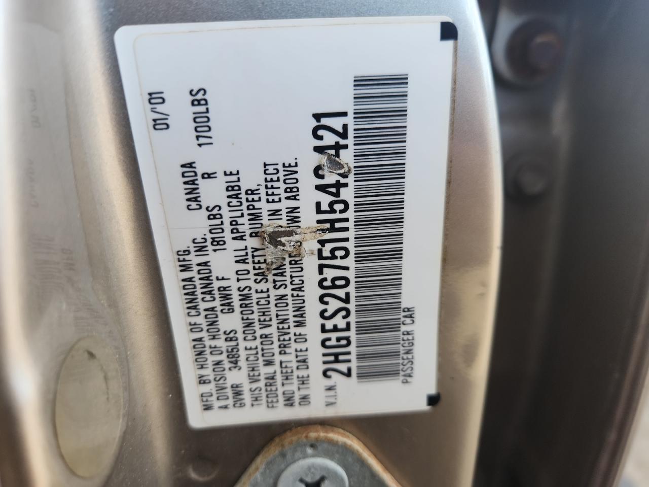 2001 HONDA CIVIC