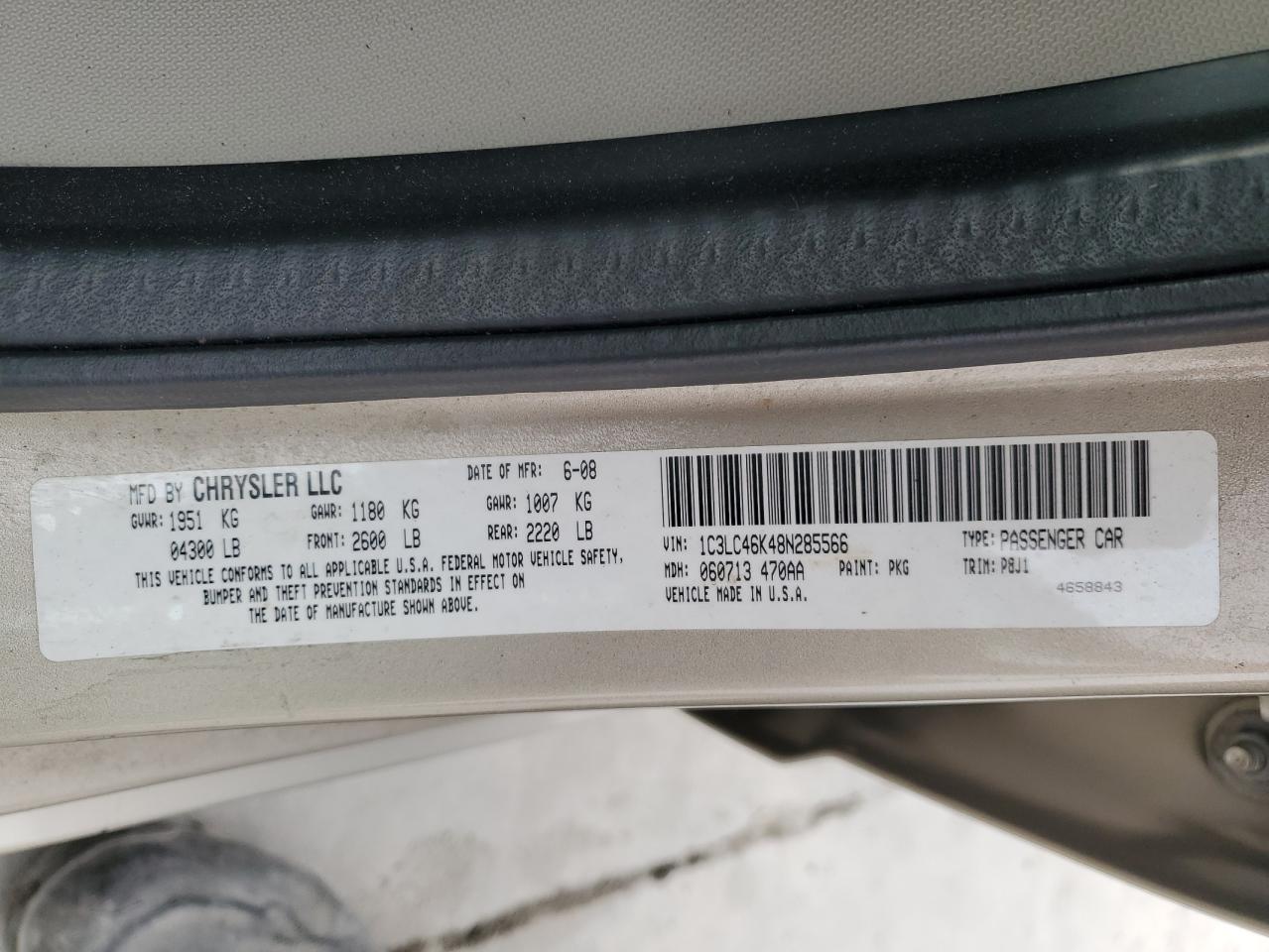 2008 CHRYSLER Sebring