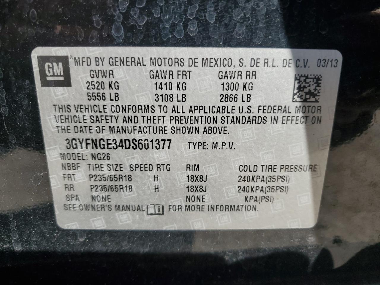 2013 CADILLAC SRX