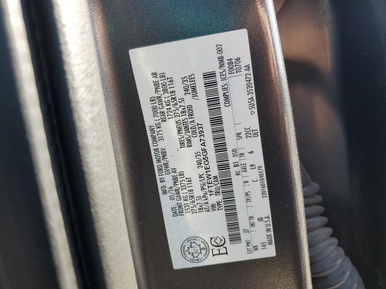 2016 FORD F-150