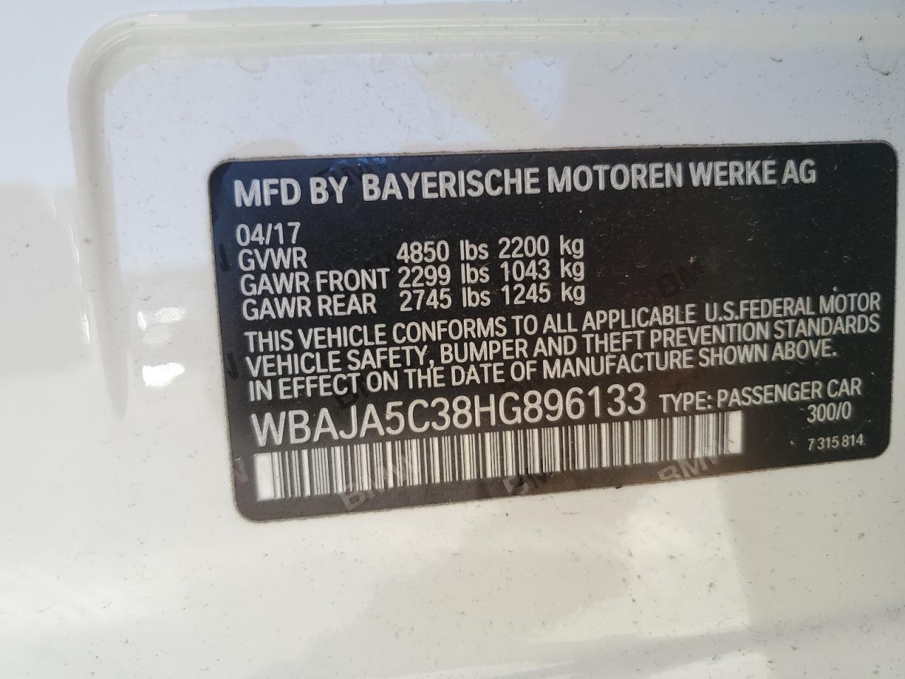2017 BMW 5 series