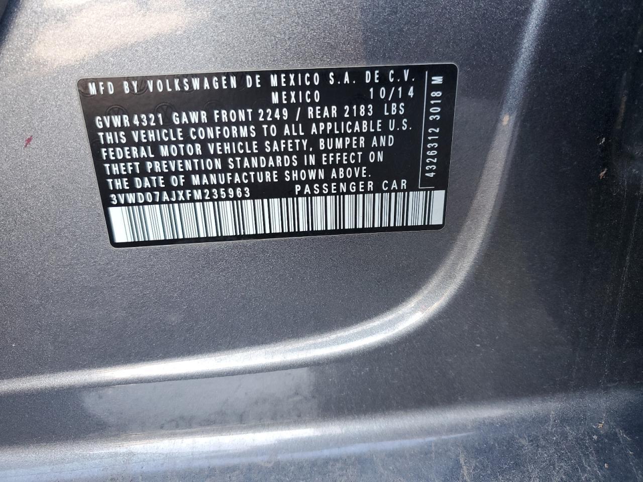 2015 VOLKSWAGEN JETTA