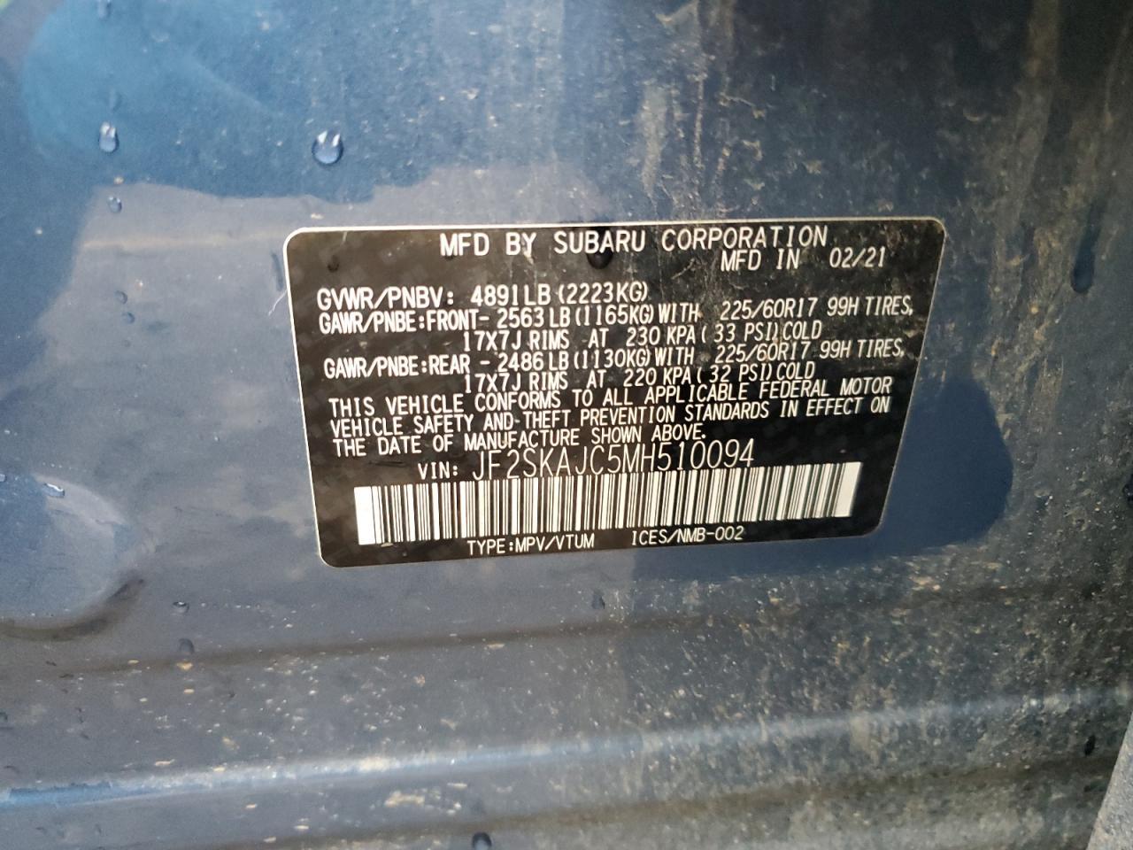2021 SUBARU FORESTER