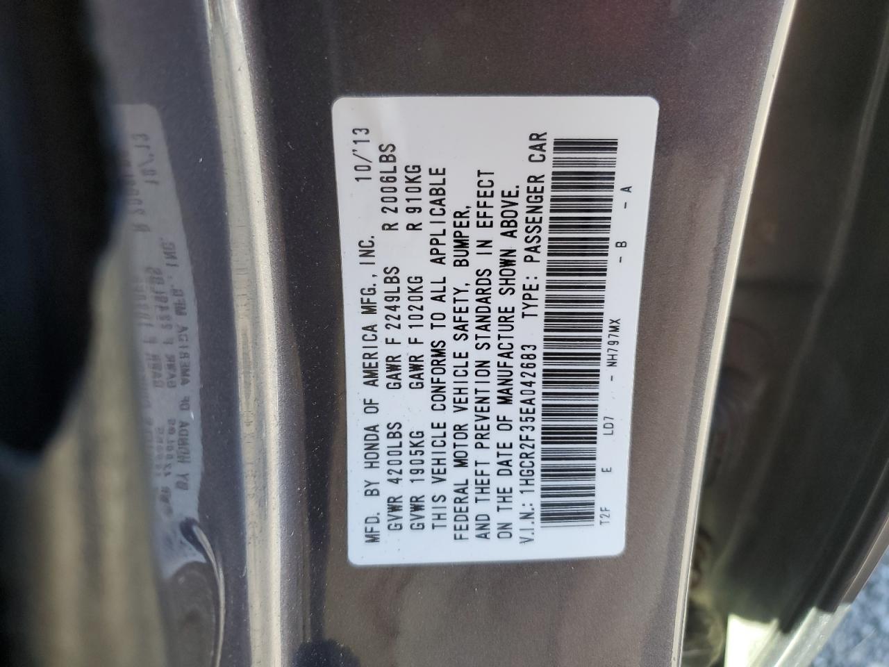 2014 HONDA ACCORD