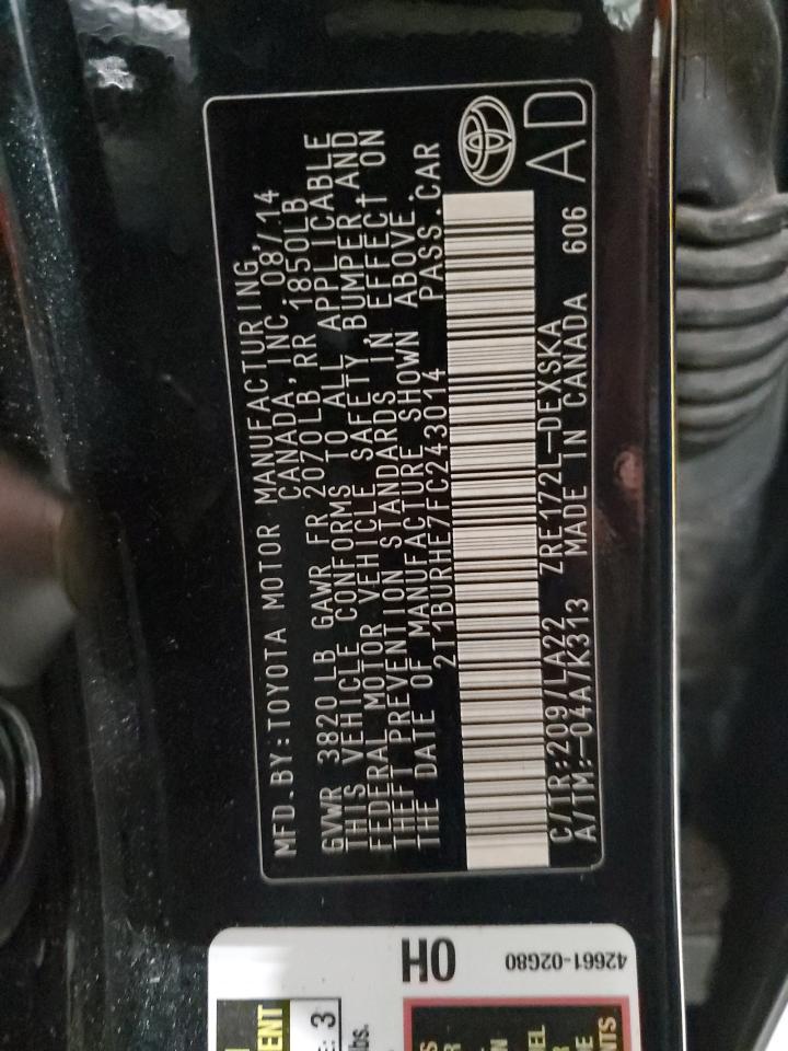 2015 TOYOTA COROLLA