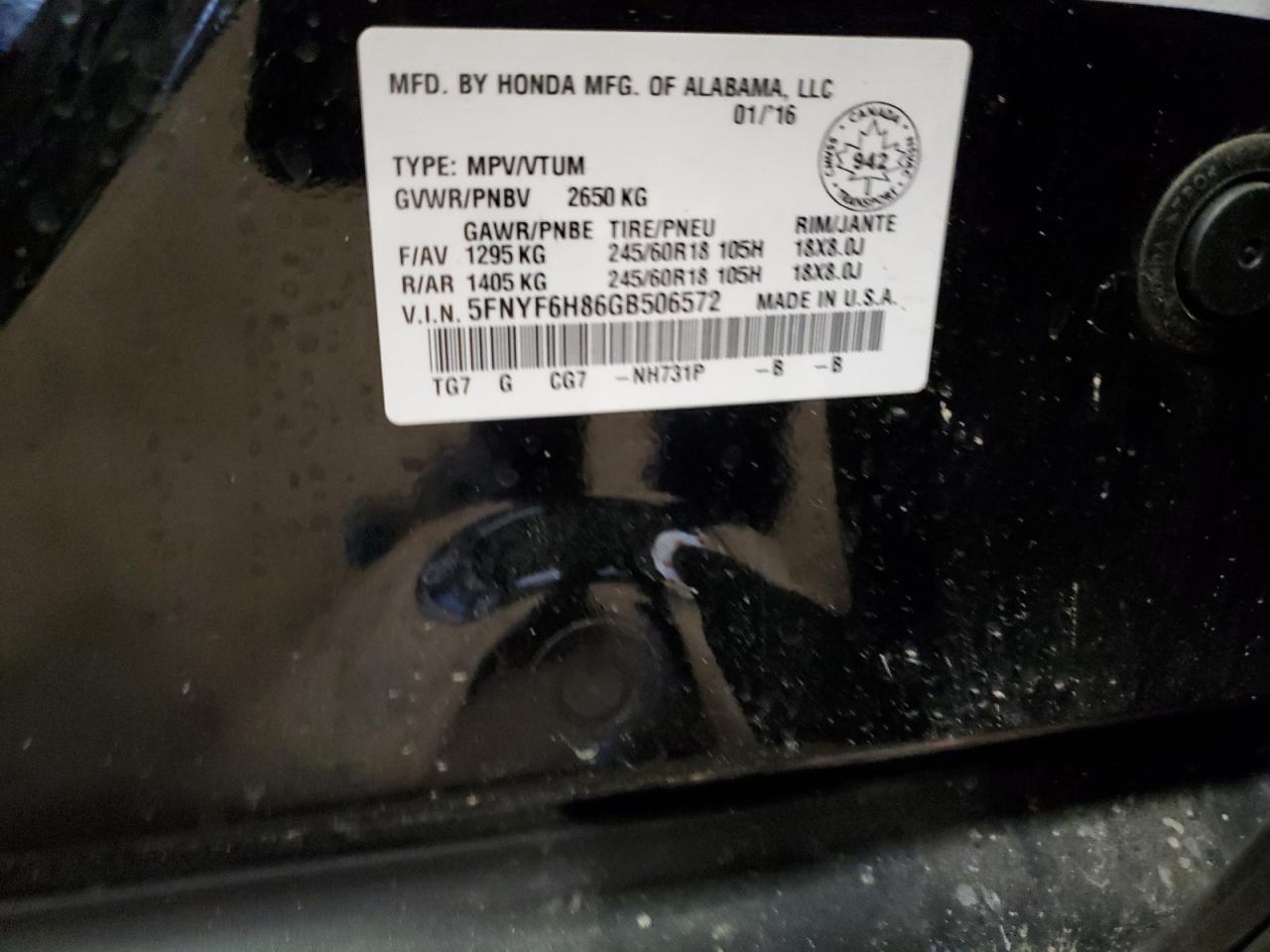 2016 HONDA PILOT