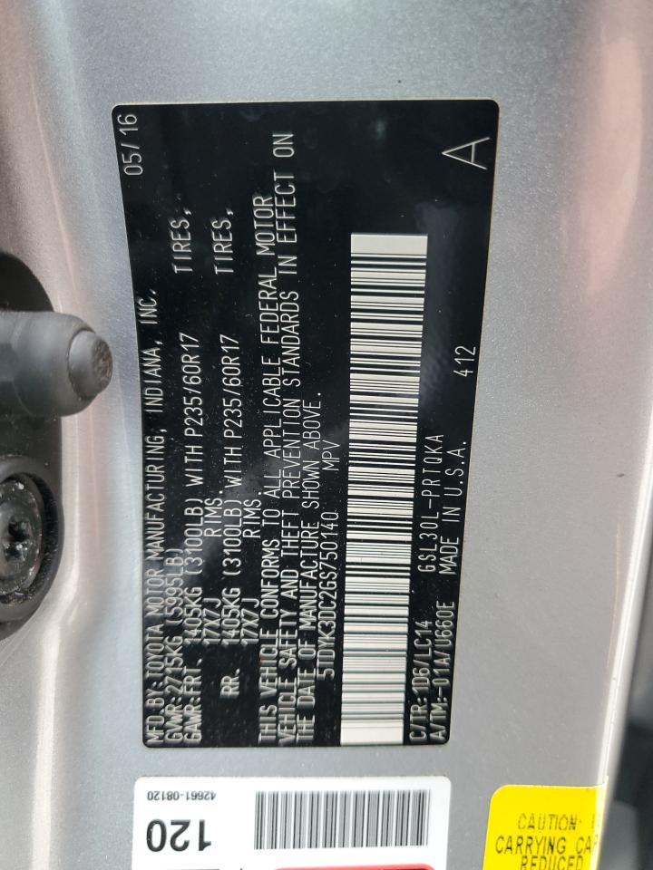 2016 TOYOTA SIENNA