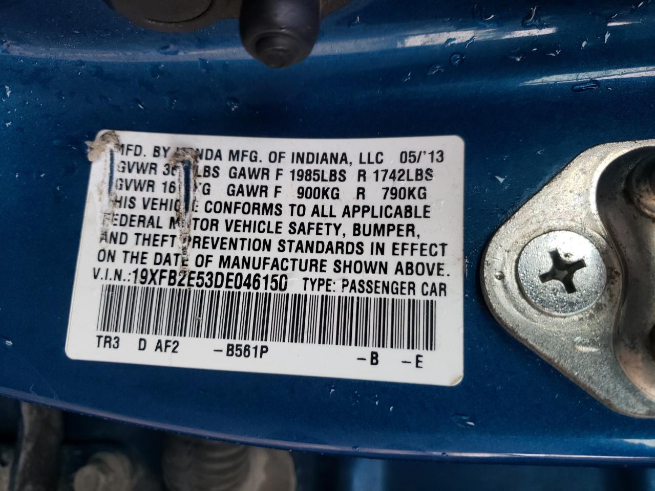 2013 HONDA CIVIC