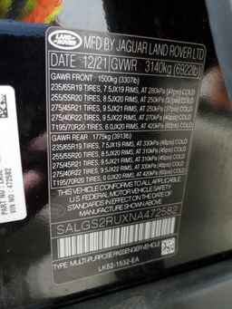 2022 LAND ROVER RANGE ROVER