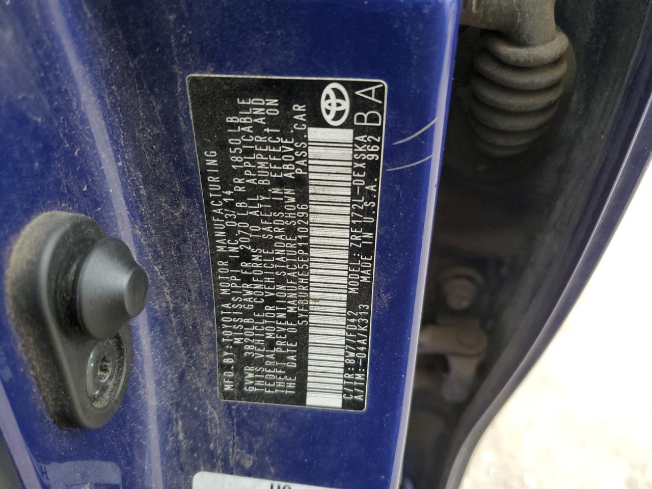 2014 TOYOTA COROLLA