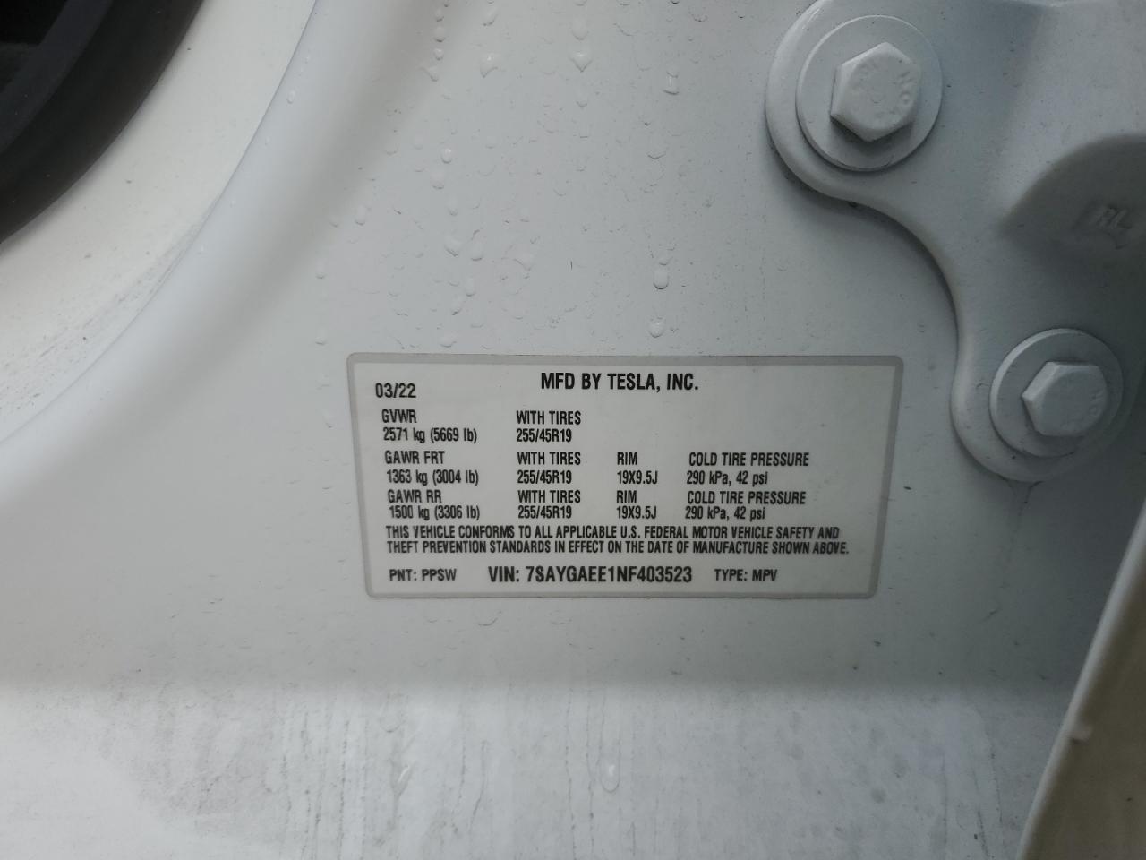 2022 TESLA MODEL Y