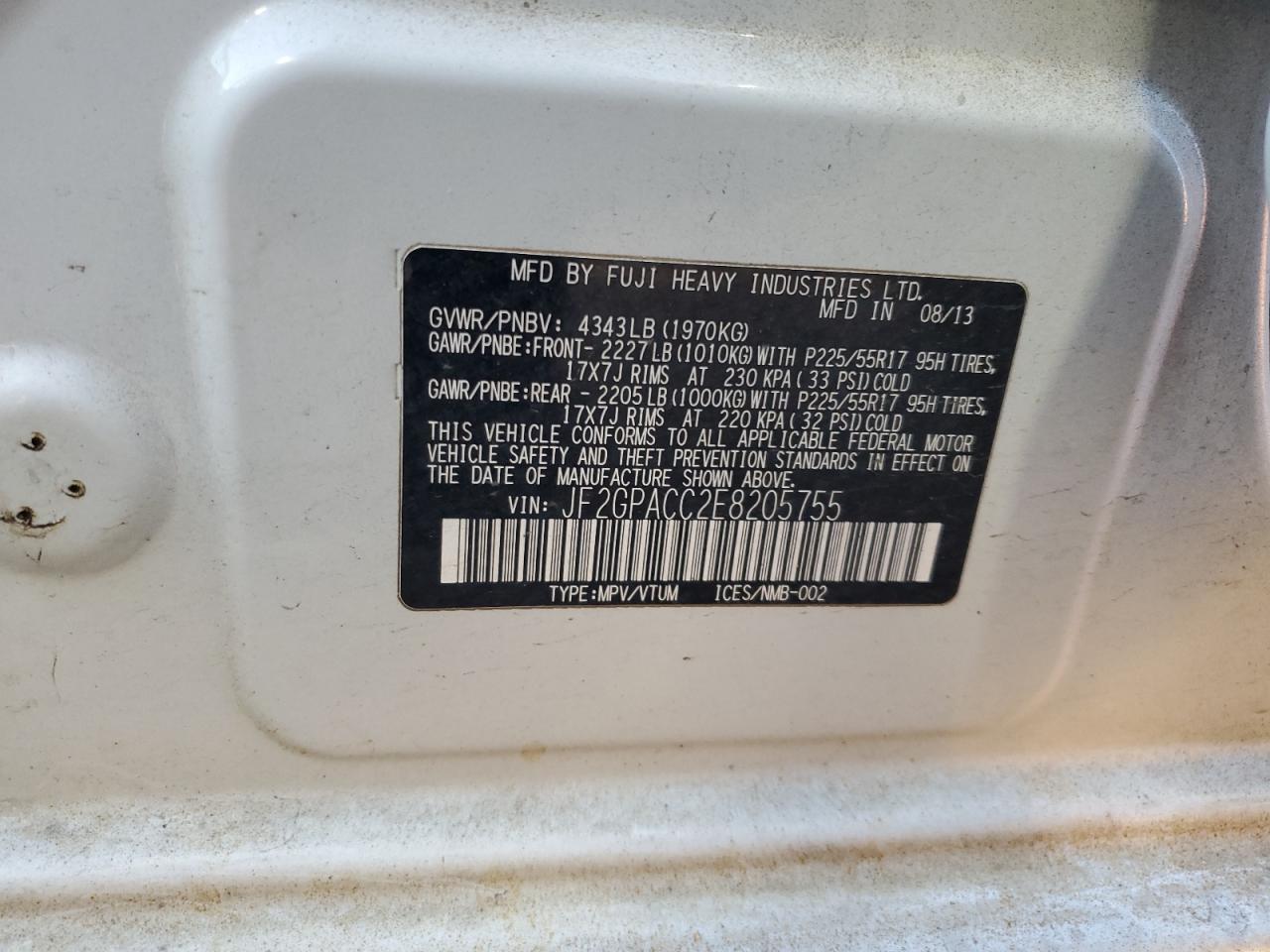 2014 SUBARU XV Crosstrek
