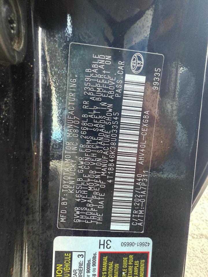 2008 TOYOTA CAMRY