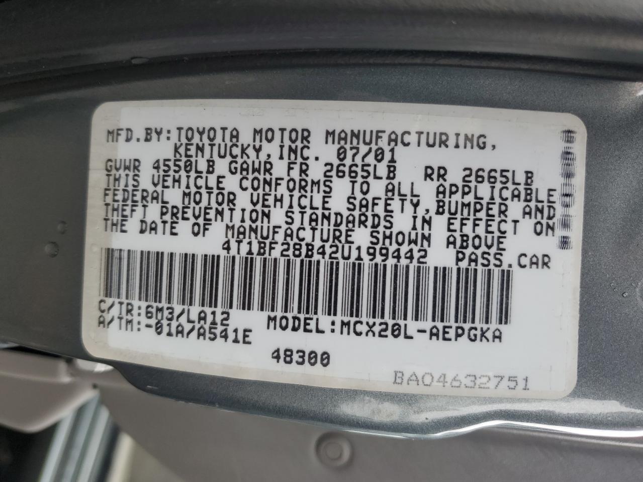 2002 TOYOTA Avalon