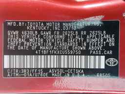 2012 TOYOTA CAMRY