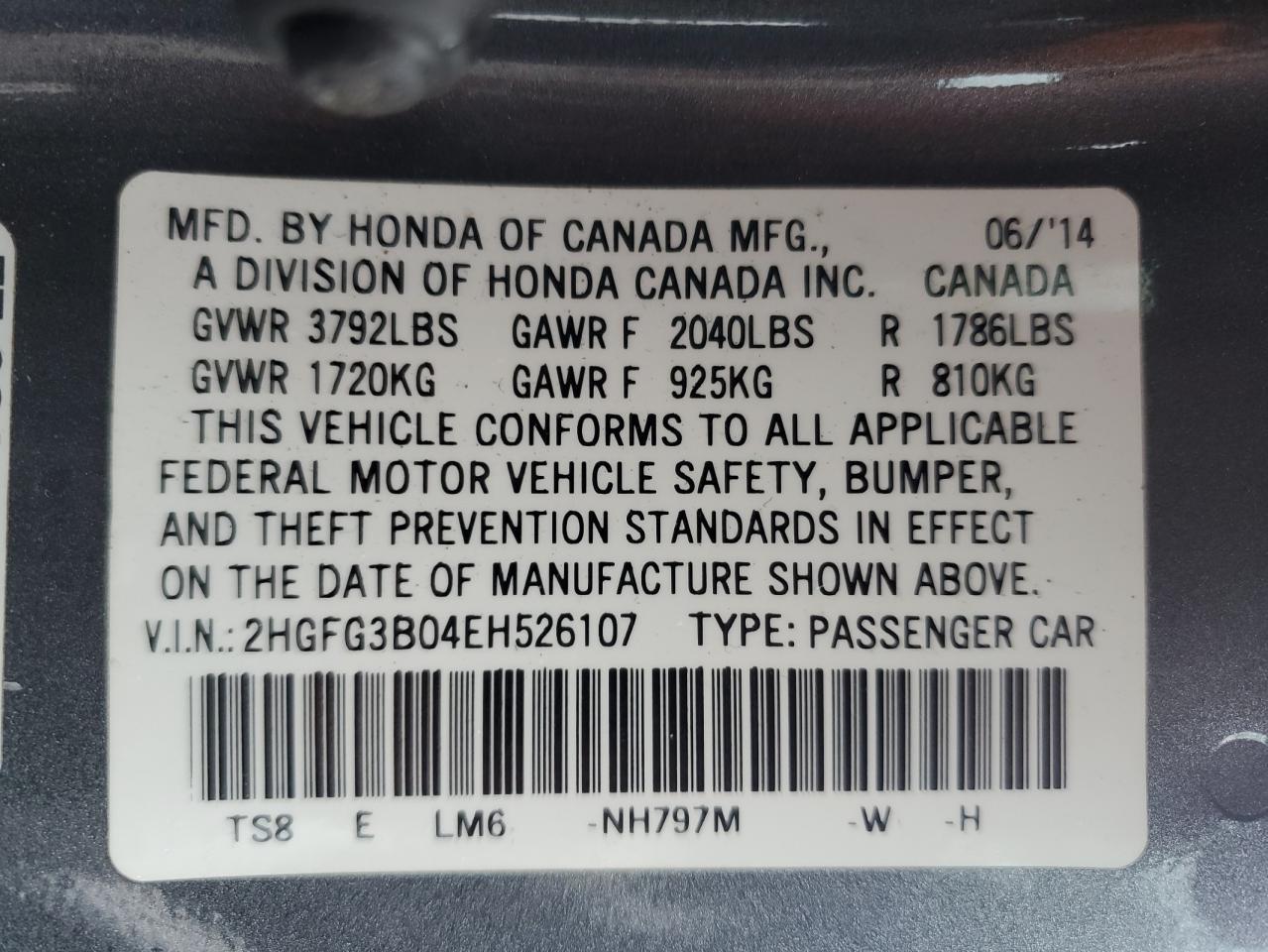 2014 HONDA CIVIC