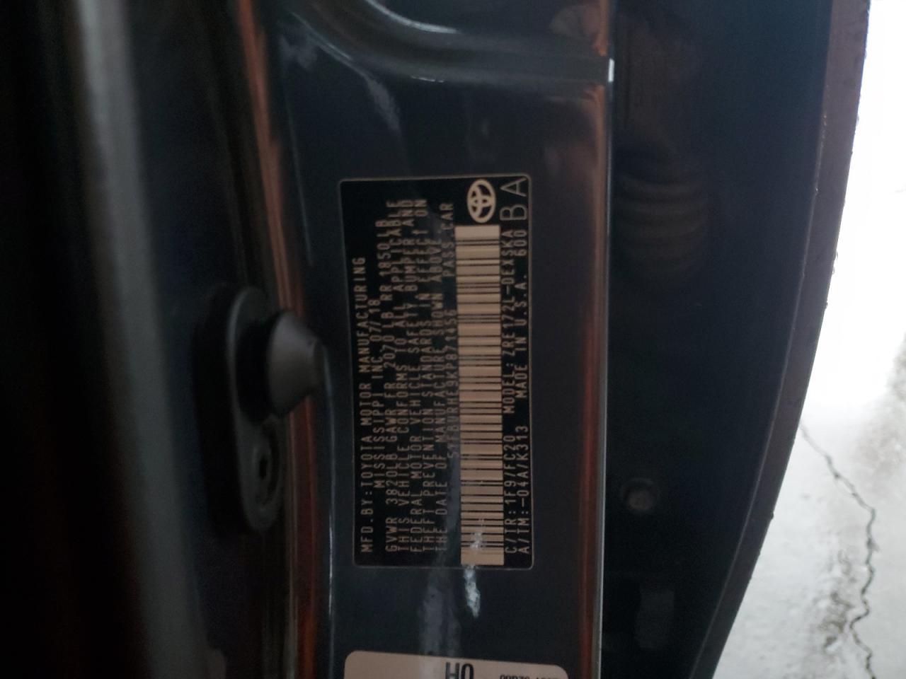 2019 TOYOTA COROLLA