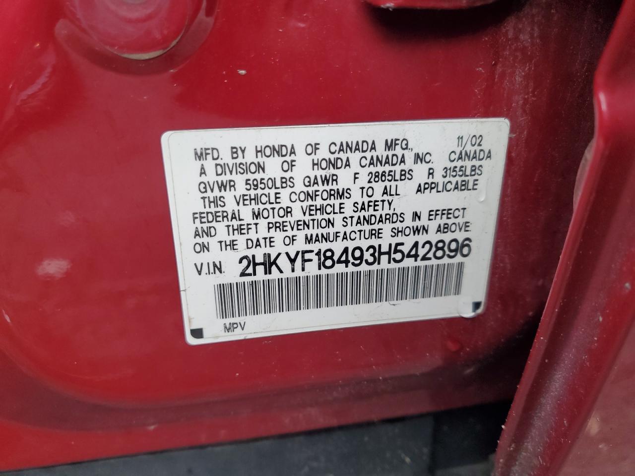 2003 HONDA PILOT