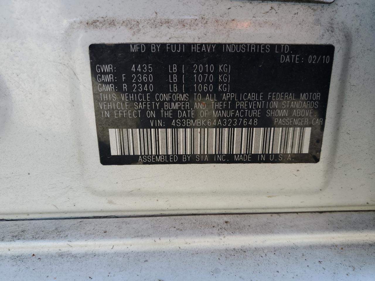 2010 SUBARU Legacy