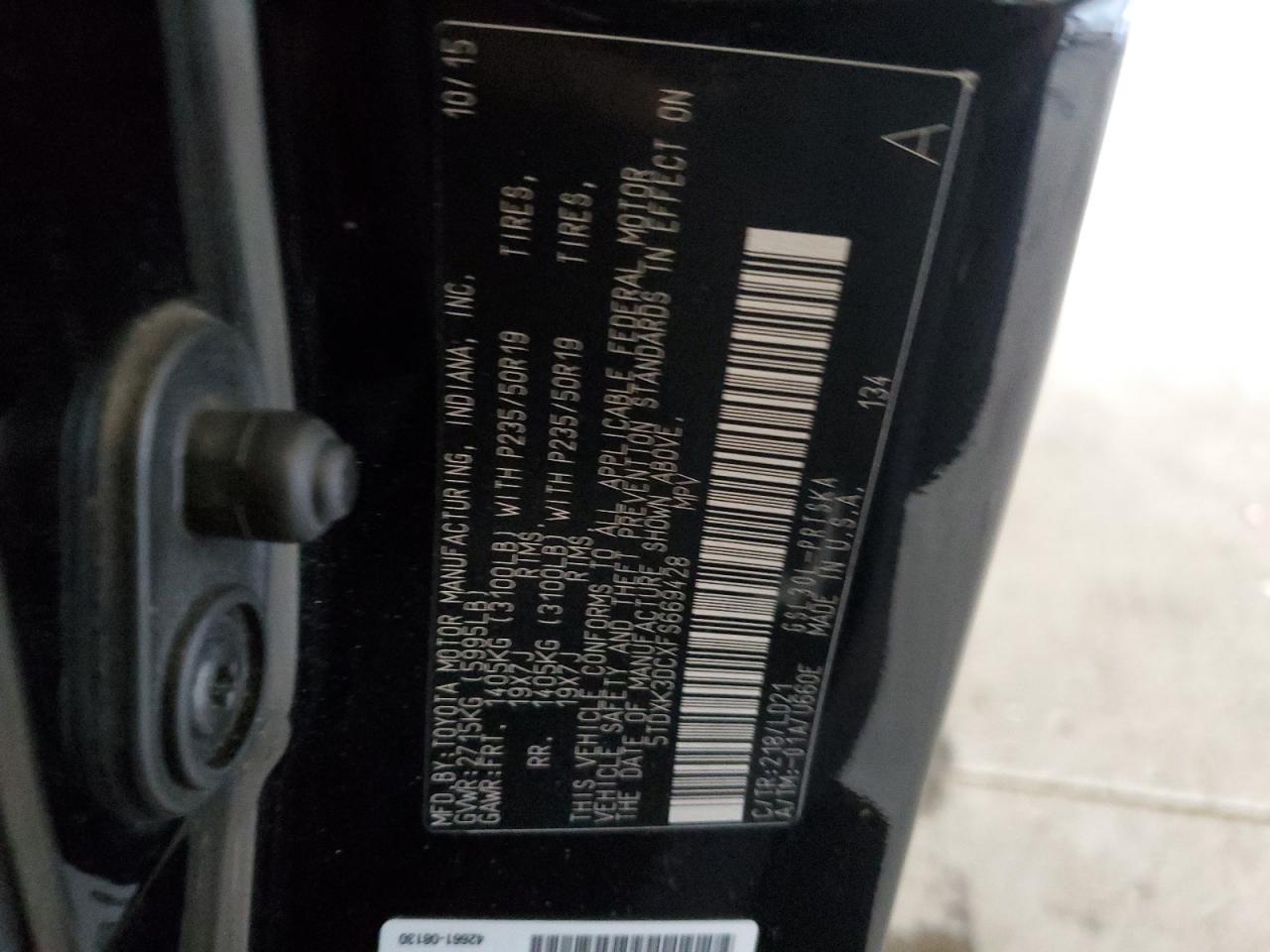 2015 TOYOTA SIENNA