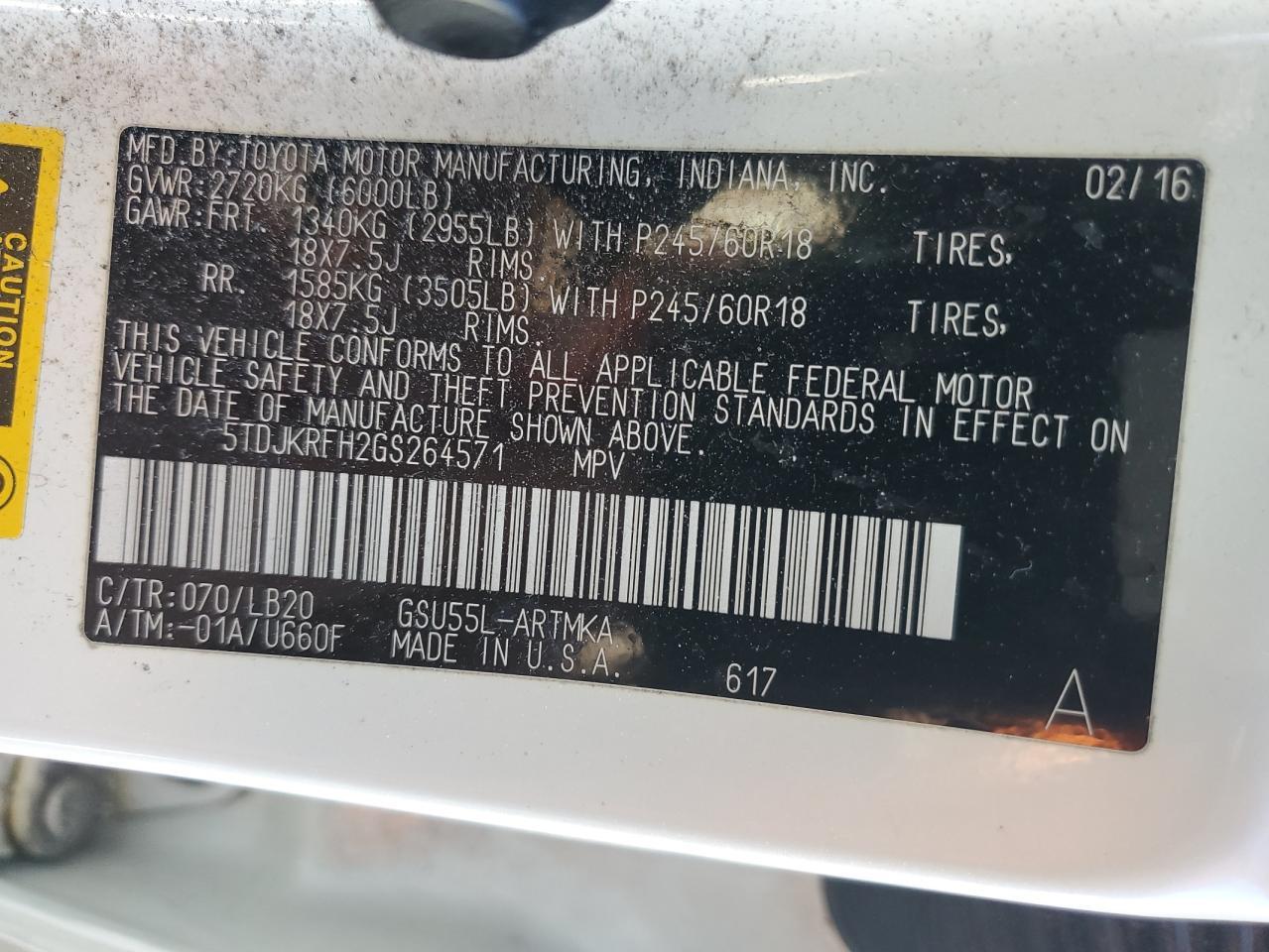 2016 TOYOTA HIGHLANDER