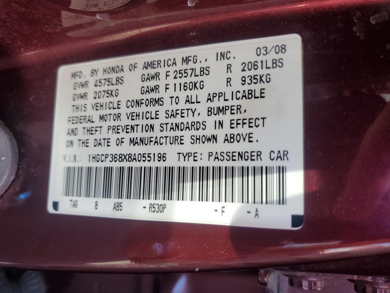 2008 HONDA ACCORD