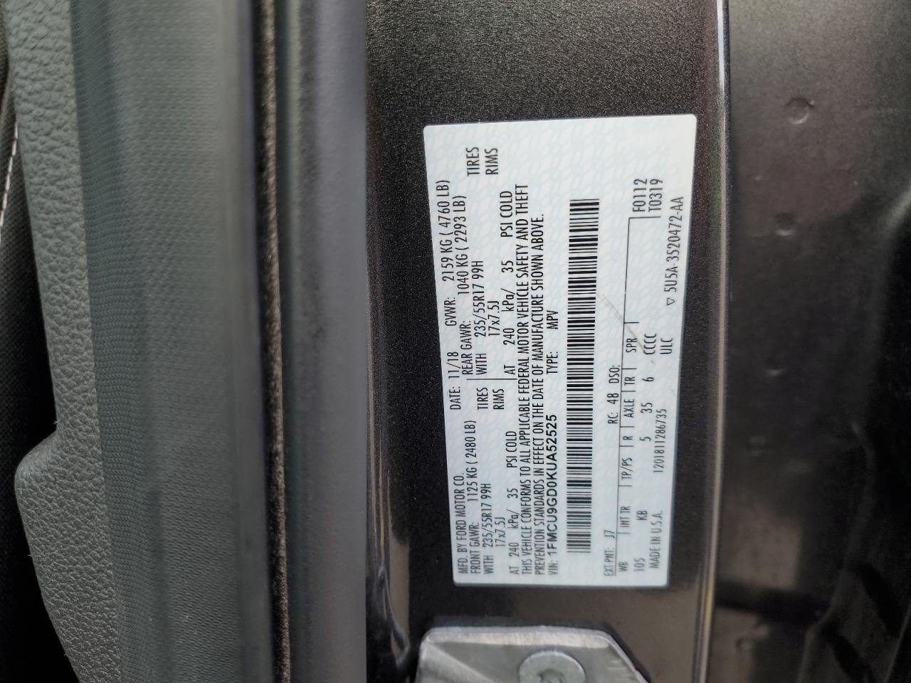 2019 FORD ESCAPE