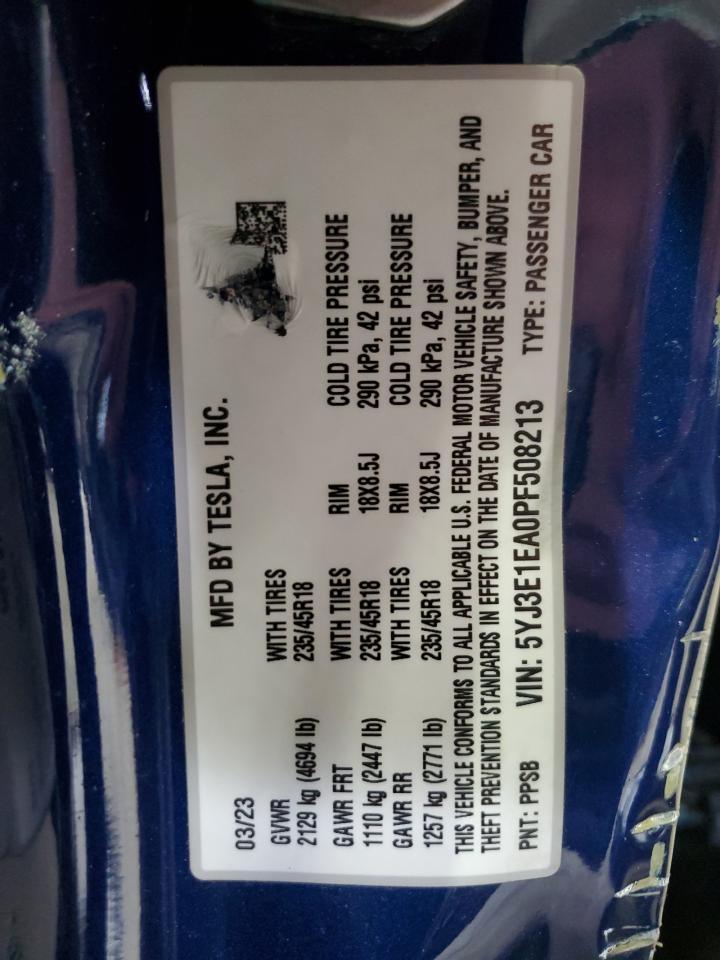 2023 TESLA MODEL 3