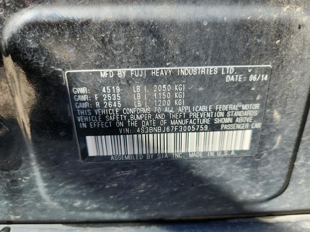 2015 SUBARU Legacy