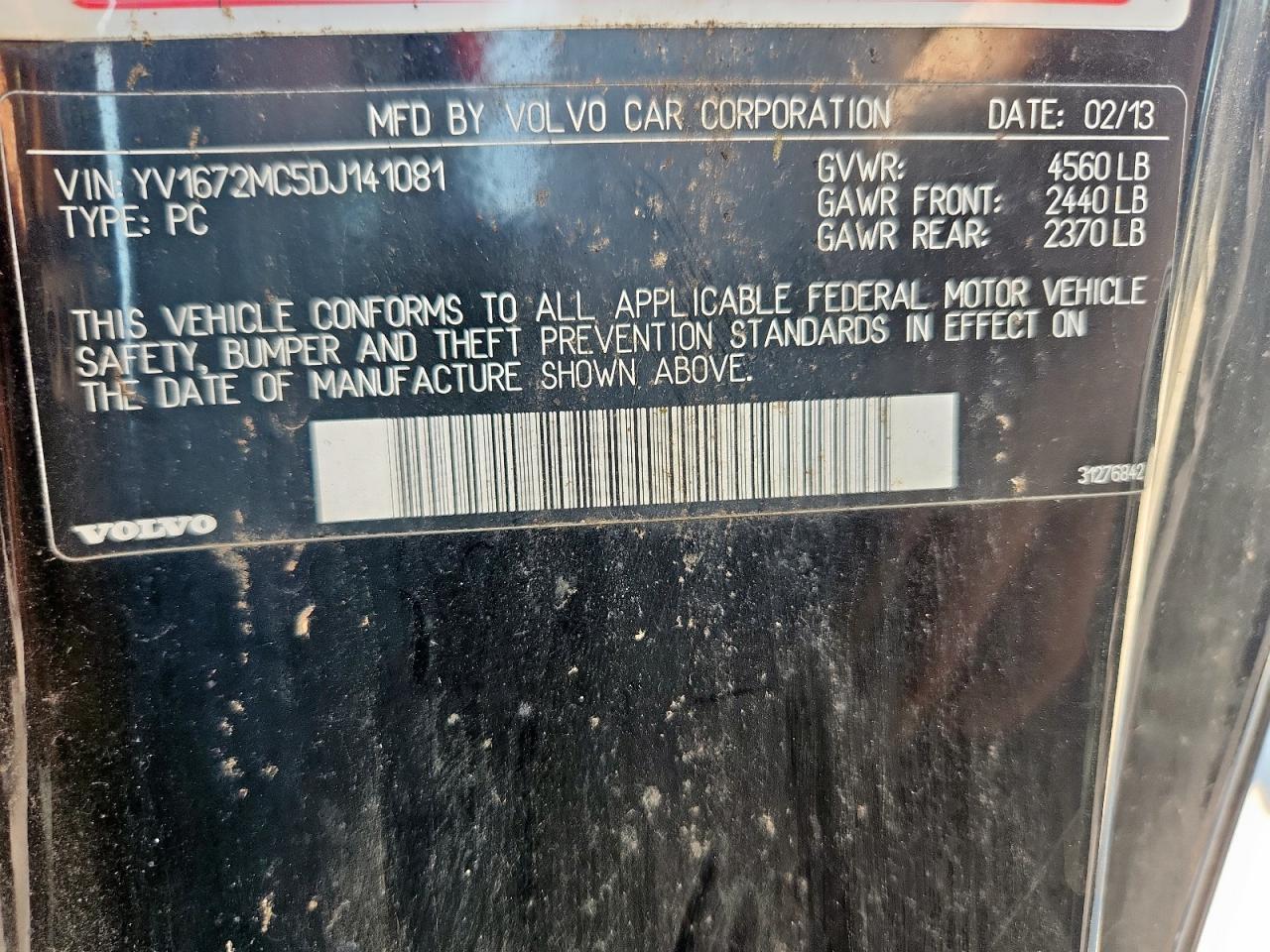 2013 VOLVO C70