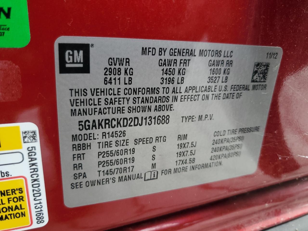 2013 BUICK ENCLAVE