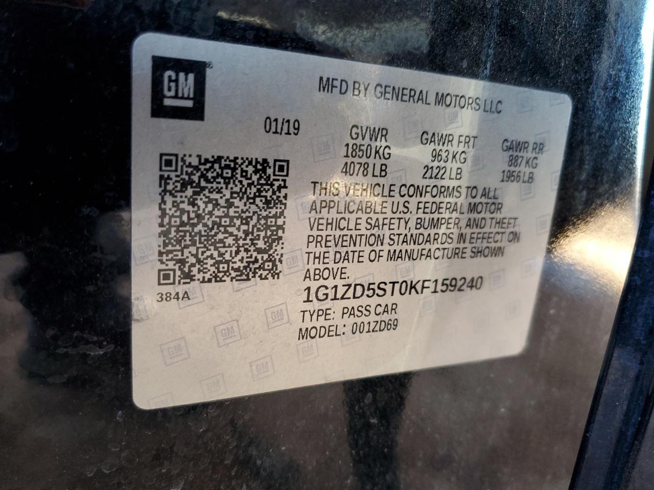 2019 CHEVROLET MALIBU