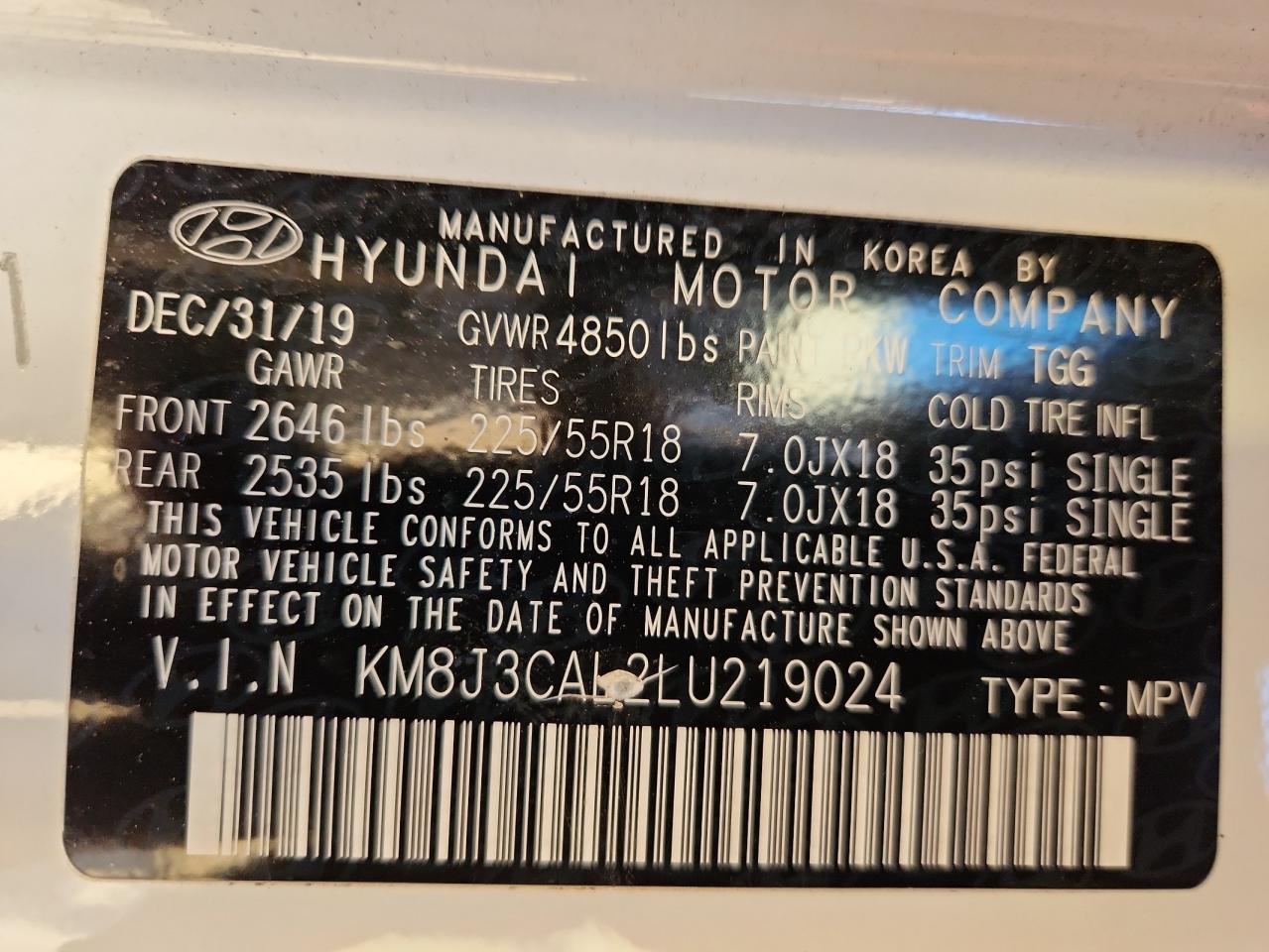 2020 HYUNDAI TUCSON